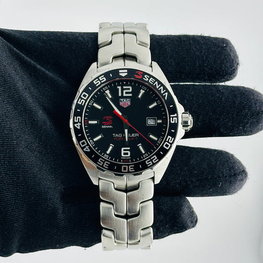 Tag Heuer Formula 1 Senna Special Edition Black Dial on Stainless Steel Bracelet Ref. WAZ1012.BA0883 — view 2