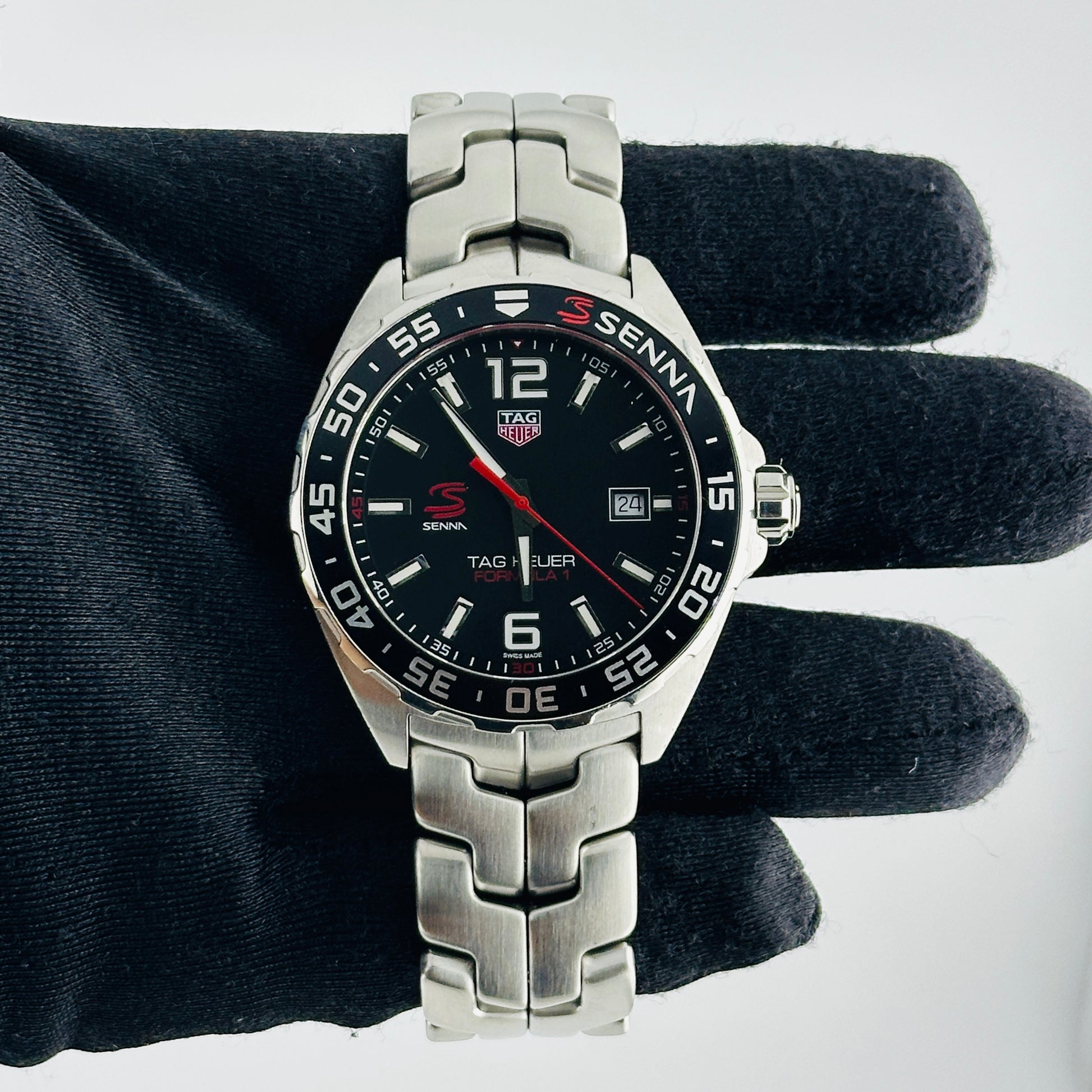 Tag Heuer Formula 1 Senna Special Edition Black Dial on Stainless Steel Bracelet Ref. WAZ1012.BA0883 — view 2