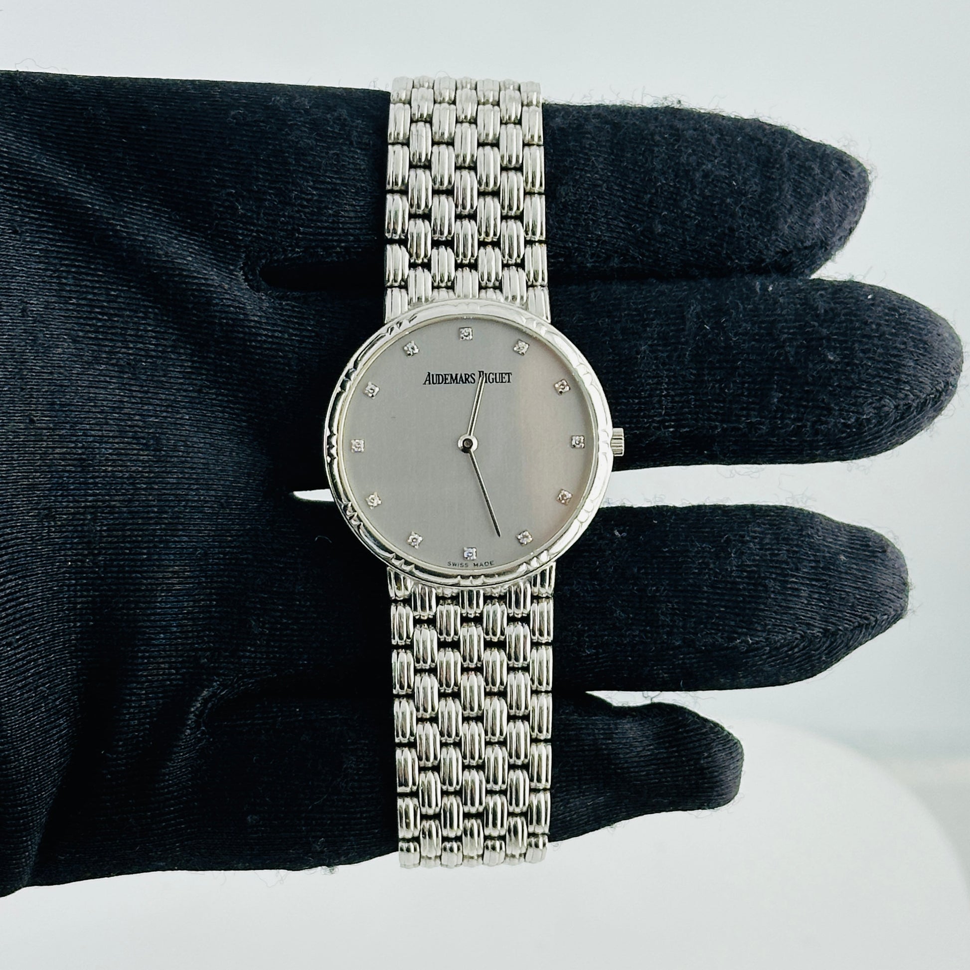 Audemars Piguet Audemars Piguet Silver / Diamond Dial on White Gold Mesh Bracelet Ref. N/A