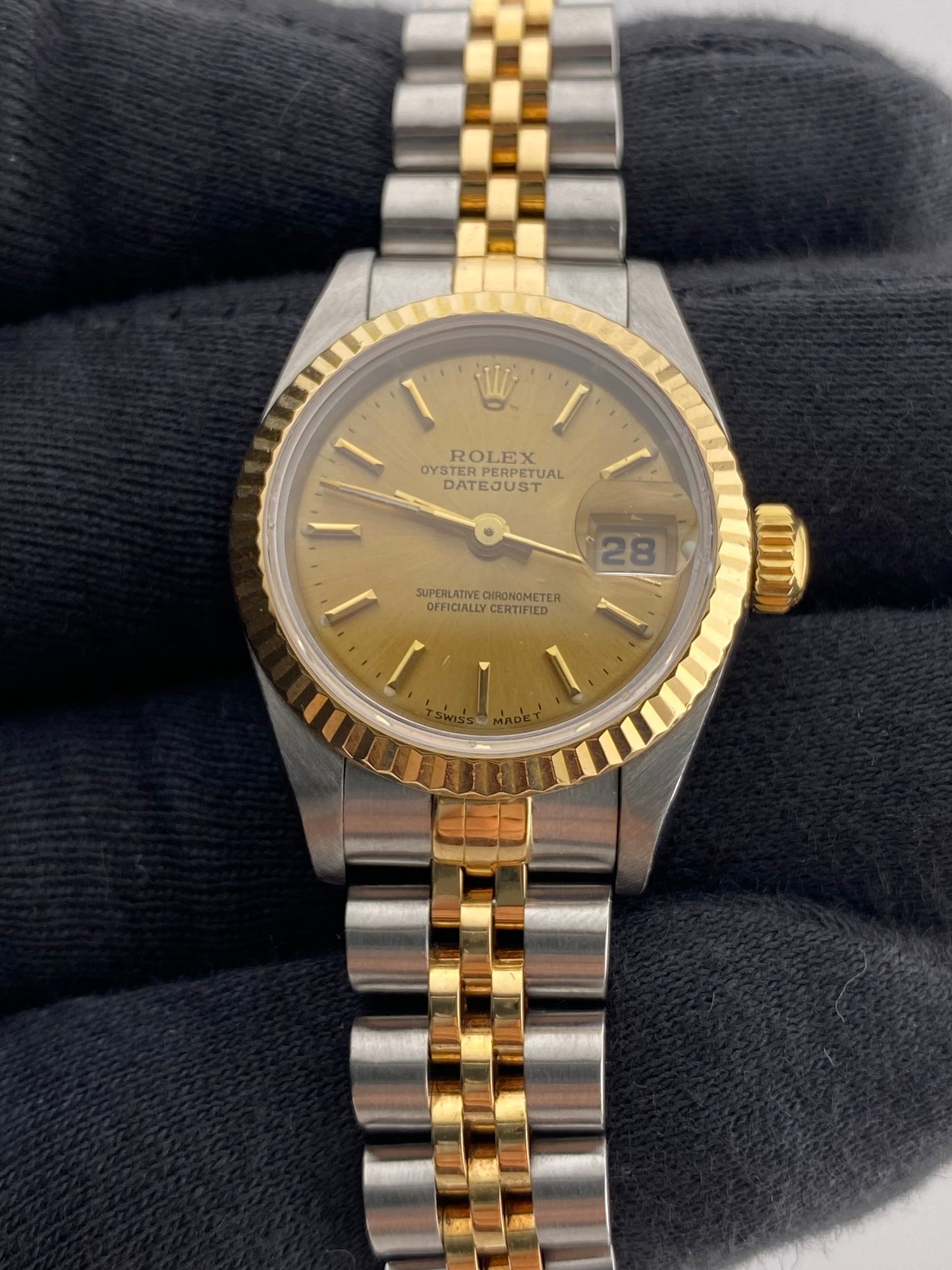 Rolex Datejust Lady Champagne Stick Dial on D Link Jubilee Ref. 69173 1995 — view 3