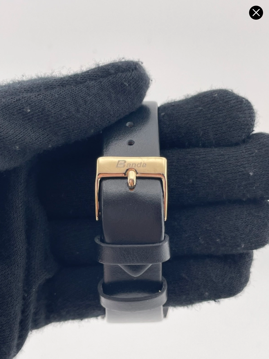 Rolex Datejust 36 Black Stick Dial on Generic Black Leather Band Ref. 16233 — view 3