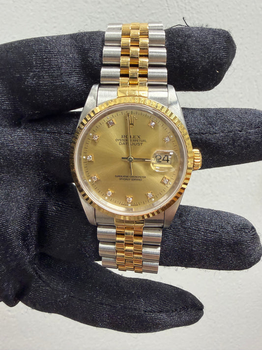 Rolex Datejust Gold Diamond Dial on Jubilee Ref. 16233 1989 — view 2