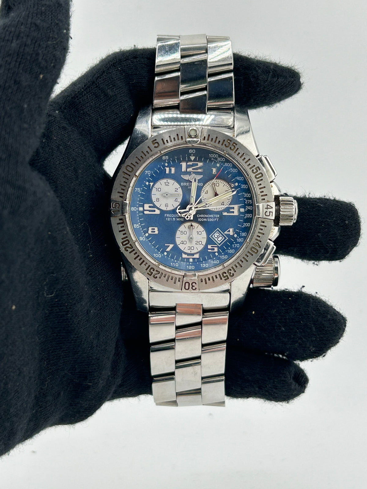 Breitling Emergency Mission Blue Dial Ref. A7332111 Complete Open Date