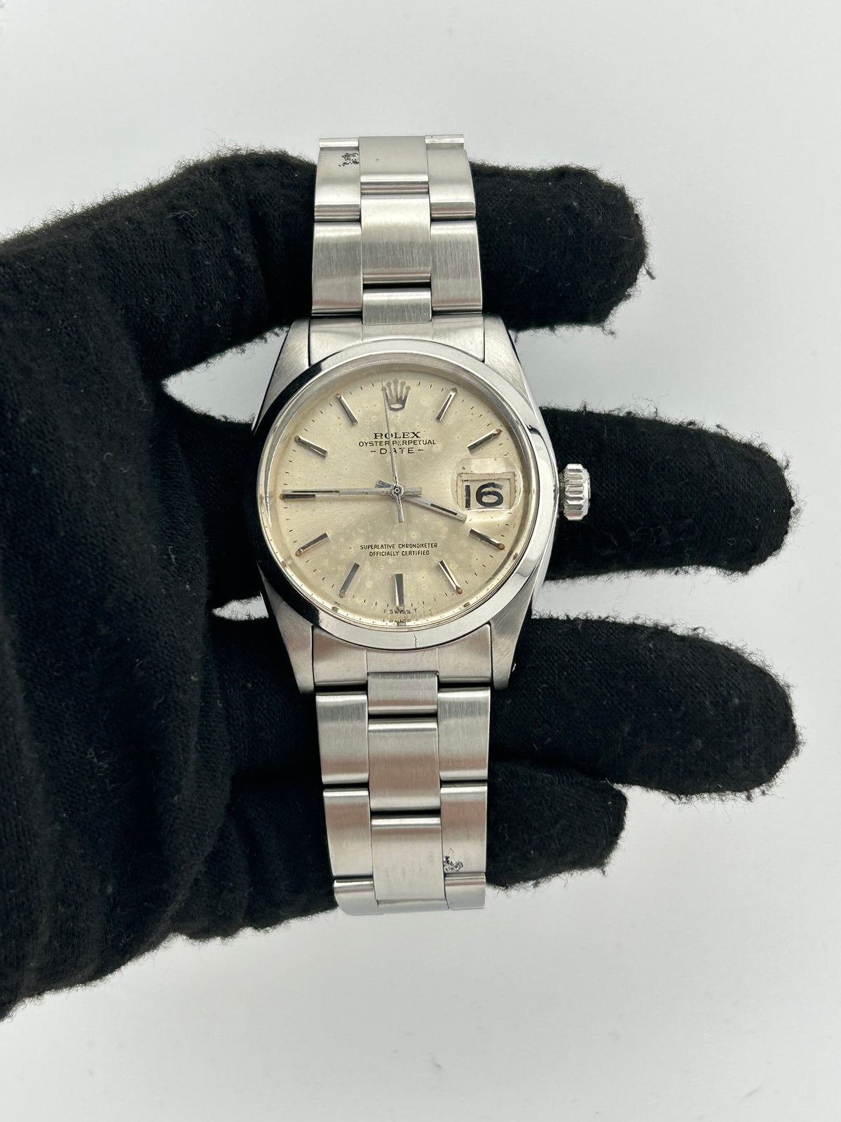 Rolex Oyster Perpetual Date Silver Index Dial on Oyster Steel Bracelet Ref. 1500 1965