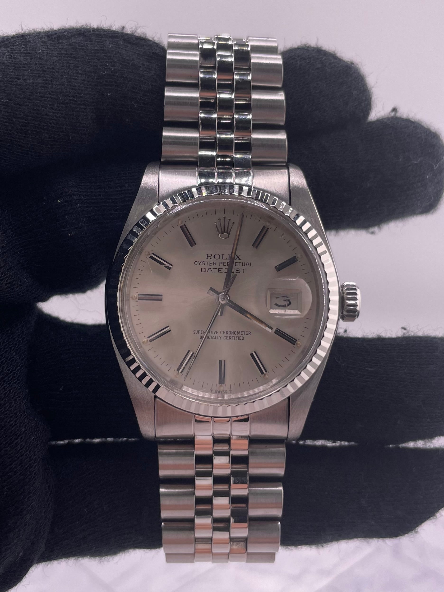 Rolex Datejust Silver Dial on D Link Jubilee Bracelet Ref. 16014 1979 — view 2