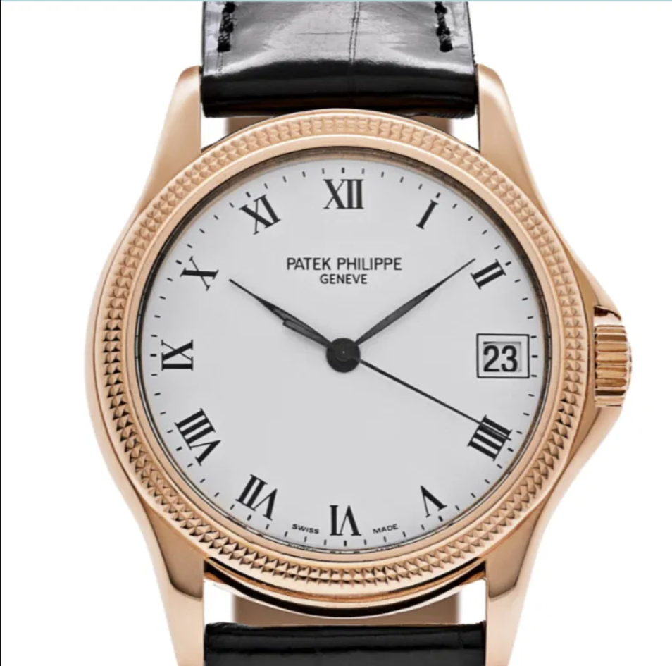 Patek Philippe Calatrava White / Roman Numerals Dial on Leather Band Ref. 5117R