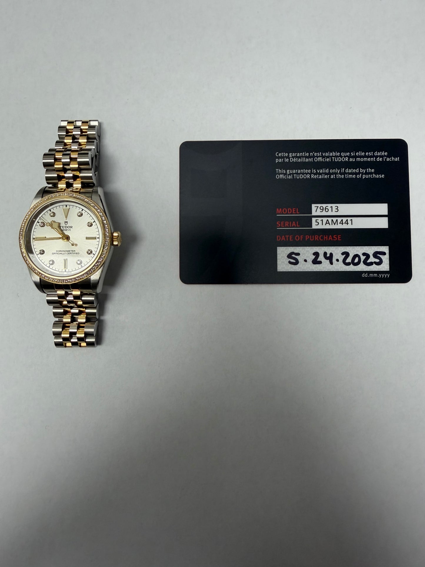 Tudor Black Bay Silver Diamond Dial on Jubilee Ref. 79613 Card 2025 — view 4