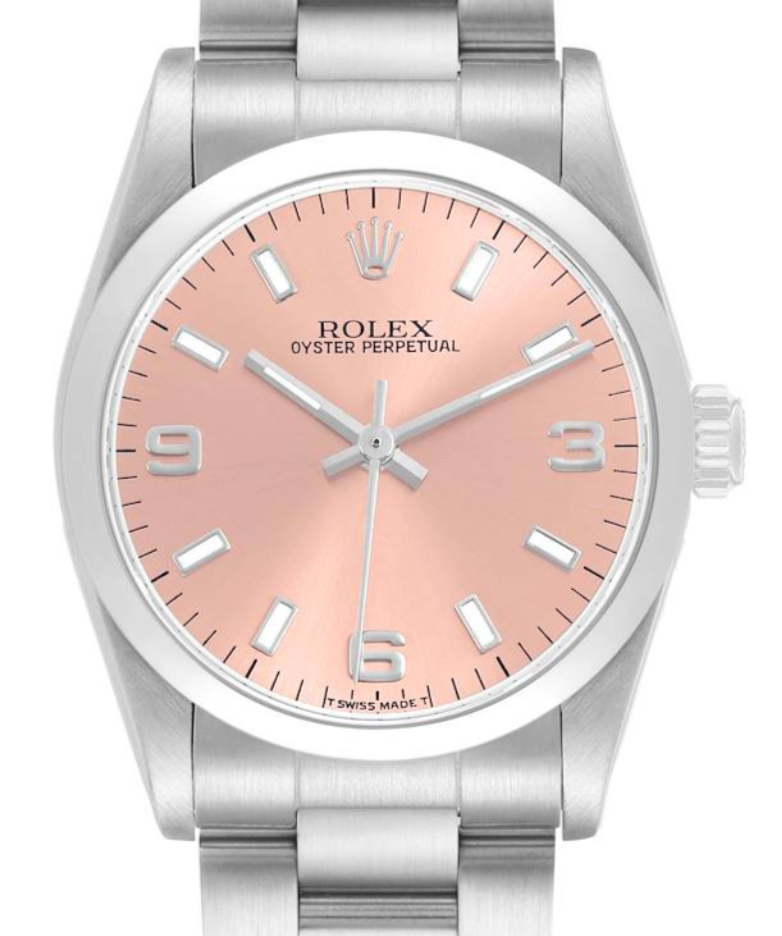Rolex Oyster Perpetual Salmon Pink Dial on Stainless Steel Bracelet Ref. 67480 1997