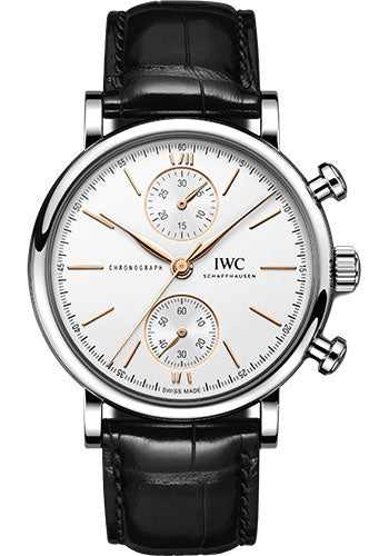 Iwc Portofino Chronograph 39 Silver Dial on Leather Strap Ref. IW391406 Complete 2023