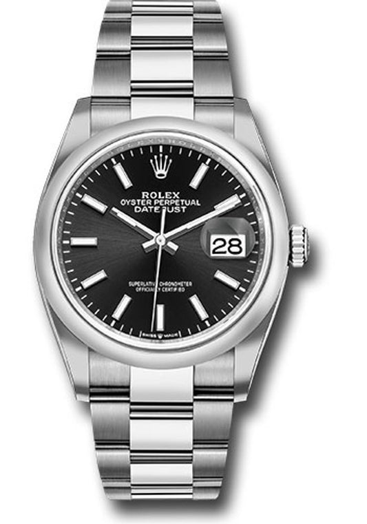 Rolex Datejust Black Index Dial on Oyster Ref 126200 with New Style Card Green 2020