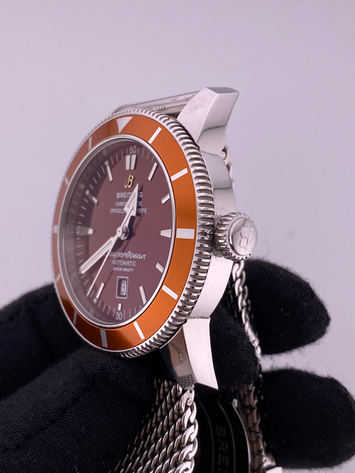 Breitling Superocean Automatic Orange Dial on Stainless Steel Bracelet Ref. A17320/A172Q420CA Complete 2013 — view 3