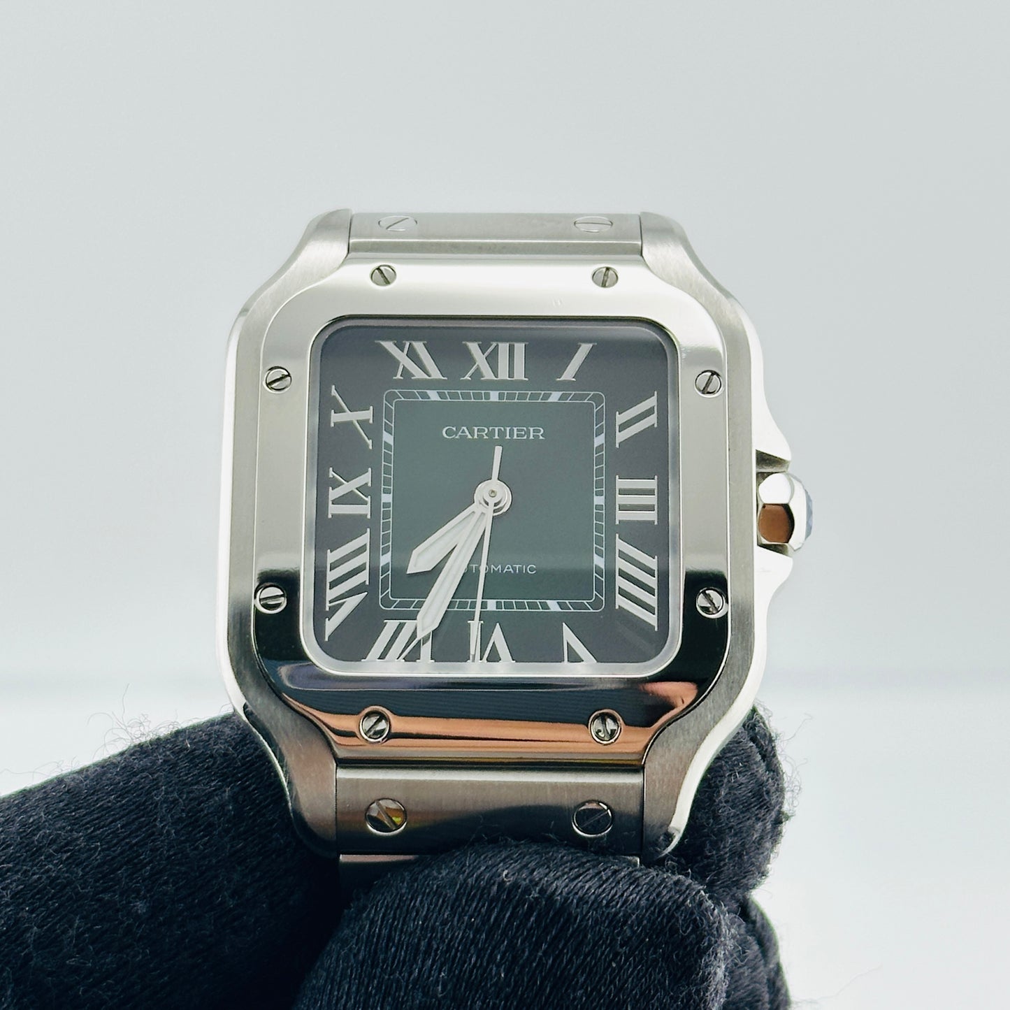 Cartier Santos de Cartier Medium Green Dial on Stainless Steel Bracelet Ref. 4075/WSSA0061 Card 2024 — view 3