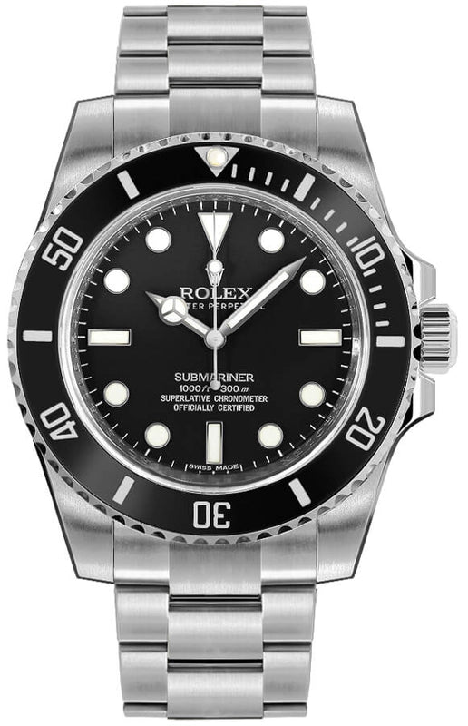 Rolex Submariner No-Date Black Dial on Oyster Ref 114060 with New Style Card White 2019