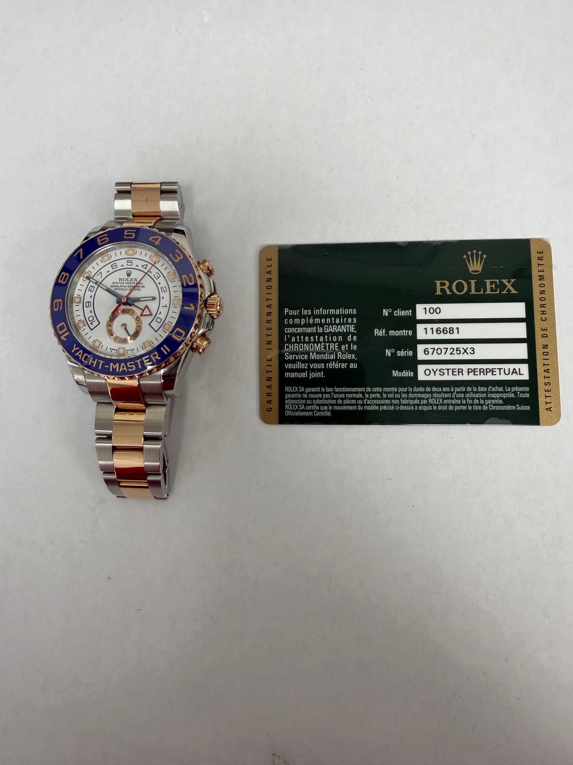 Rolex Yacht-Master II White Dial on Oyster Ref. 116681 Card 2013 — view 6