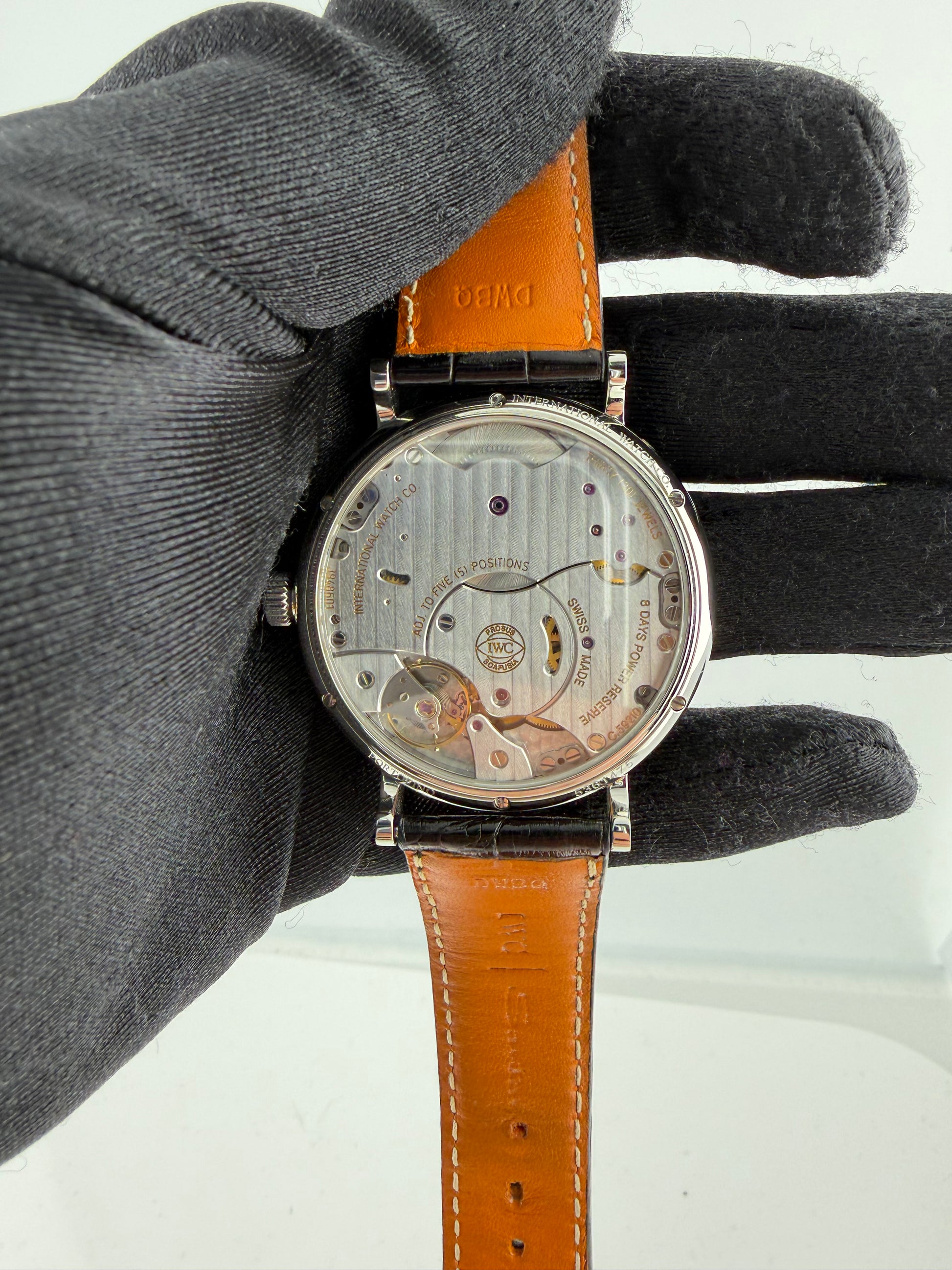 Iwc Portofino Hand-Wound Eight Days Blue Dial on Leather Strap Ref. IW510106 Card 2017 — view 3