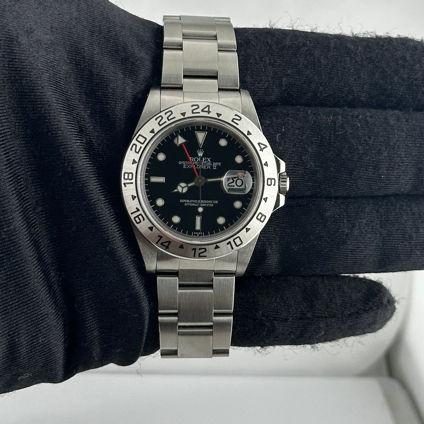 Rolex Explorer II Black Dial on Oyster Ref. 16570 Papers Open Date — view 2