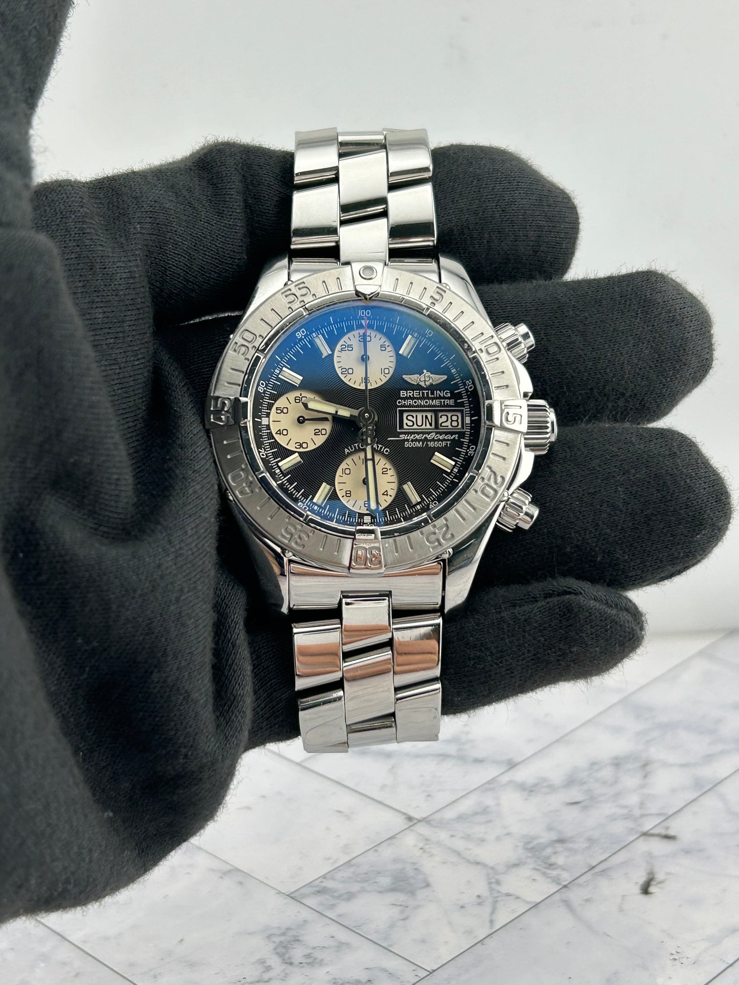 Breitling Superocean Black Dial on Bracelet Ref. A13340 Papers 2009