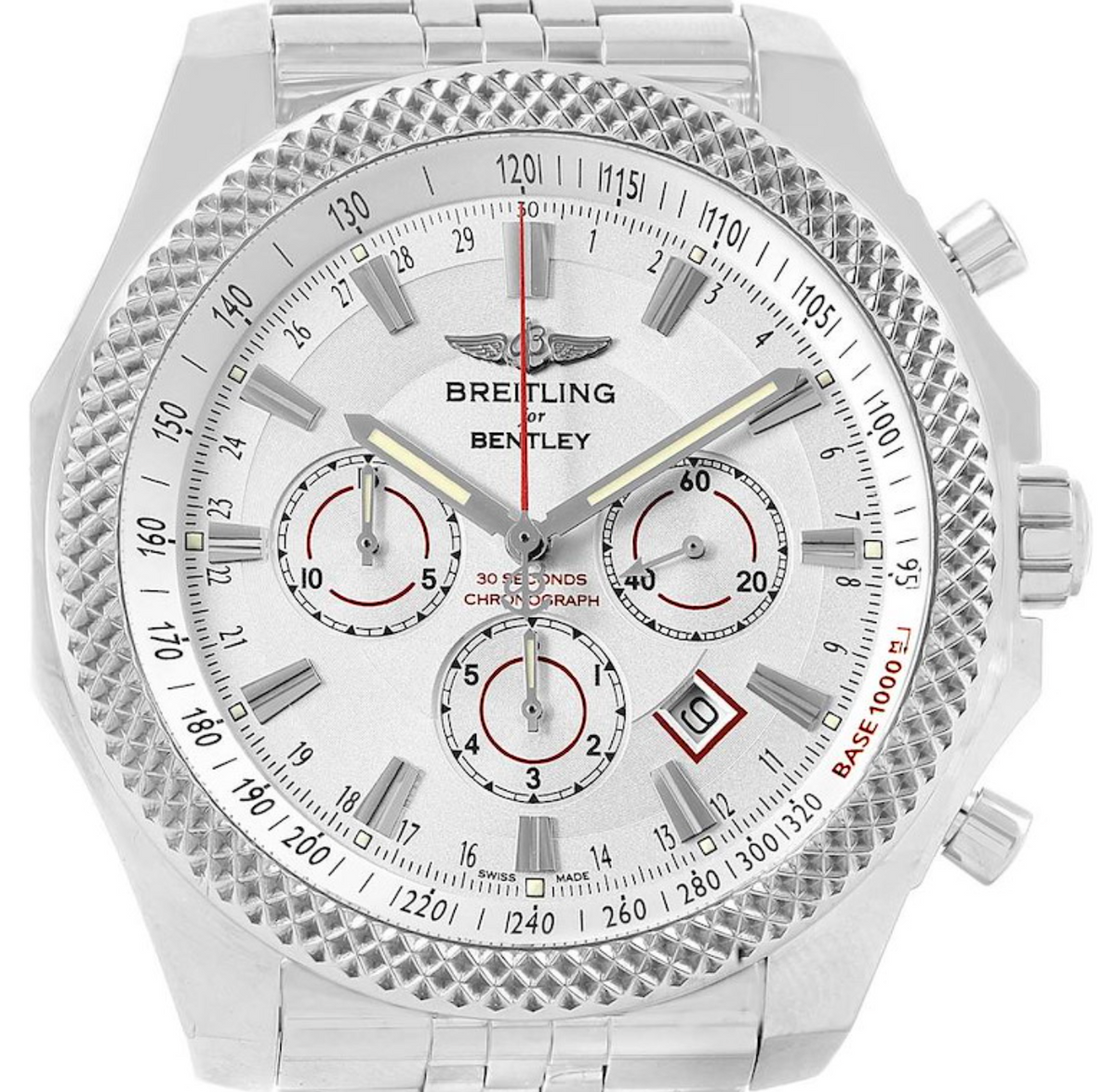 Breitling Bentley Barnato White Dial on Stainless Steel Bracelet Ref. A25368