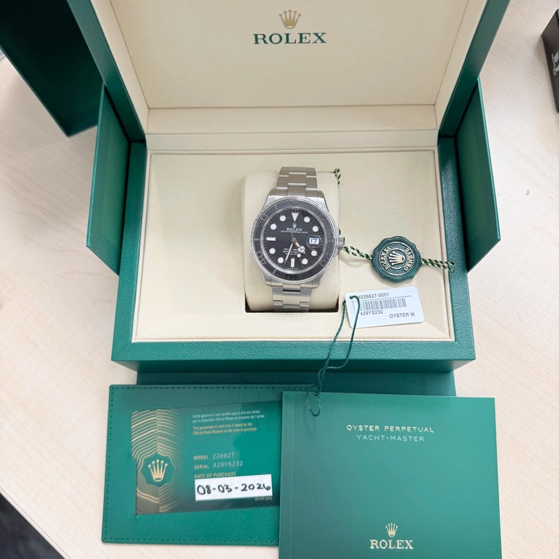 Rolex Rlx Titanium Yacht-Master 42 Black Dial on Oyster Ref 226627 with New Style Card Green 2026