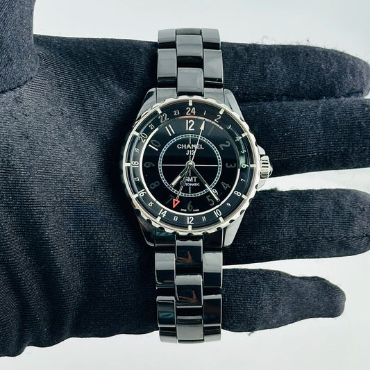 Chanel J12 Automatic GMT Black Arabic Dial on High Tech Ceramic Bracelet Ref H3102