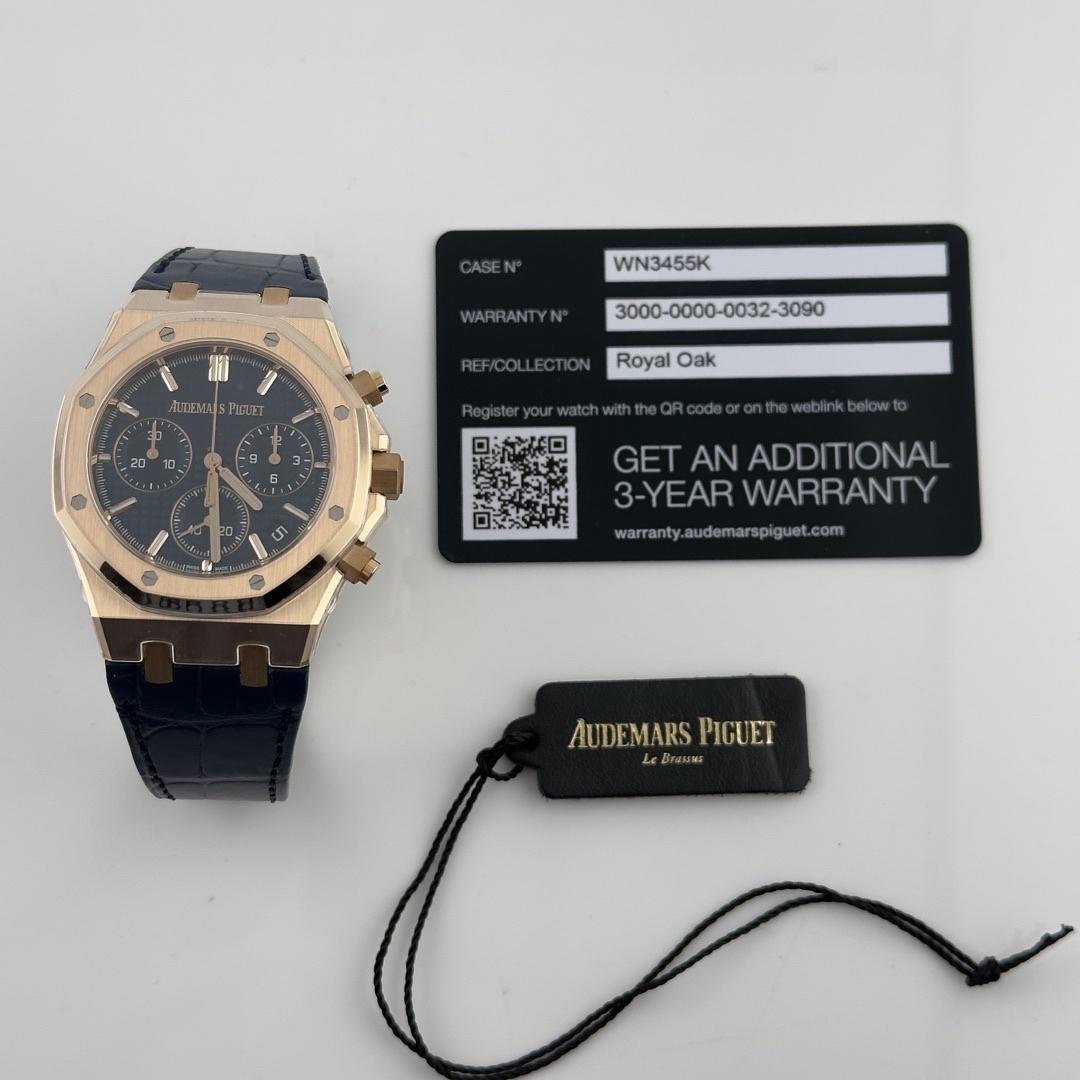 Audemars Piguet Royal Oak Chrono Blue Dial on Leather Ref. 26240OR.OO.D315CR.02 Card 2022 — view 5