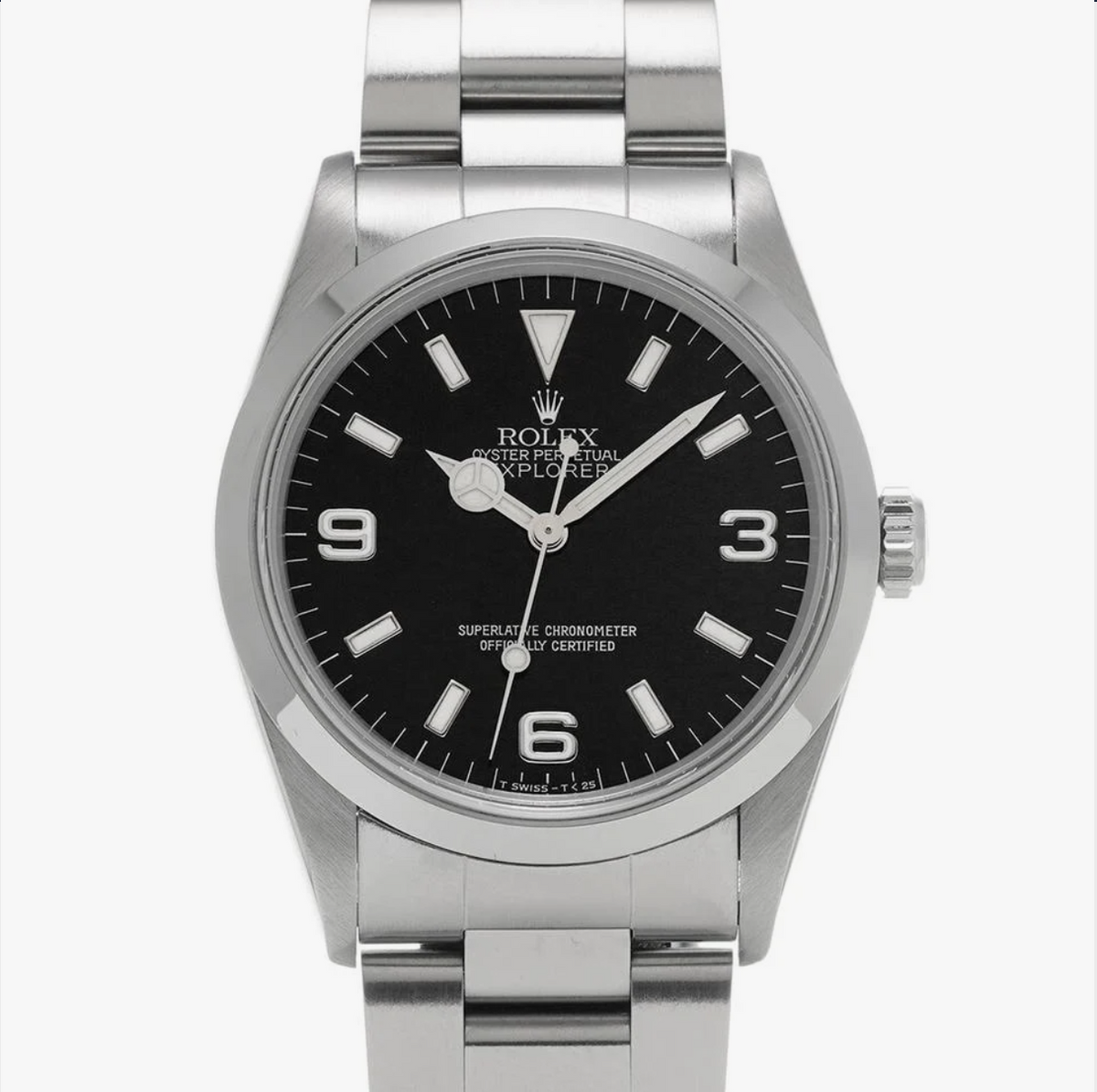 Rolex Explorer Black Dial on Oyster Steel Bracelet Ref. 114270 Papers Open Date