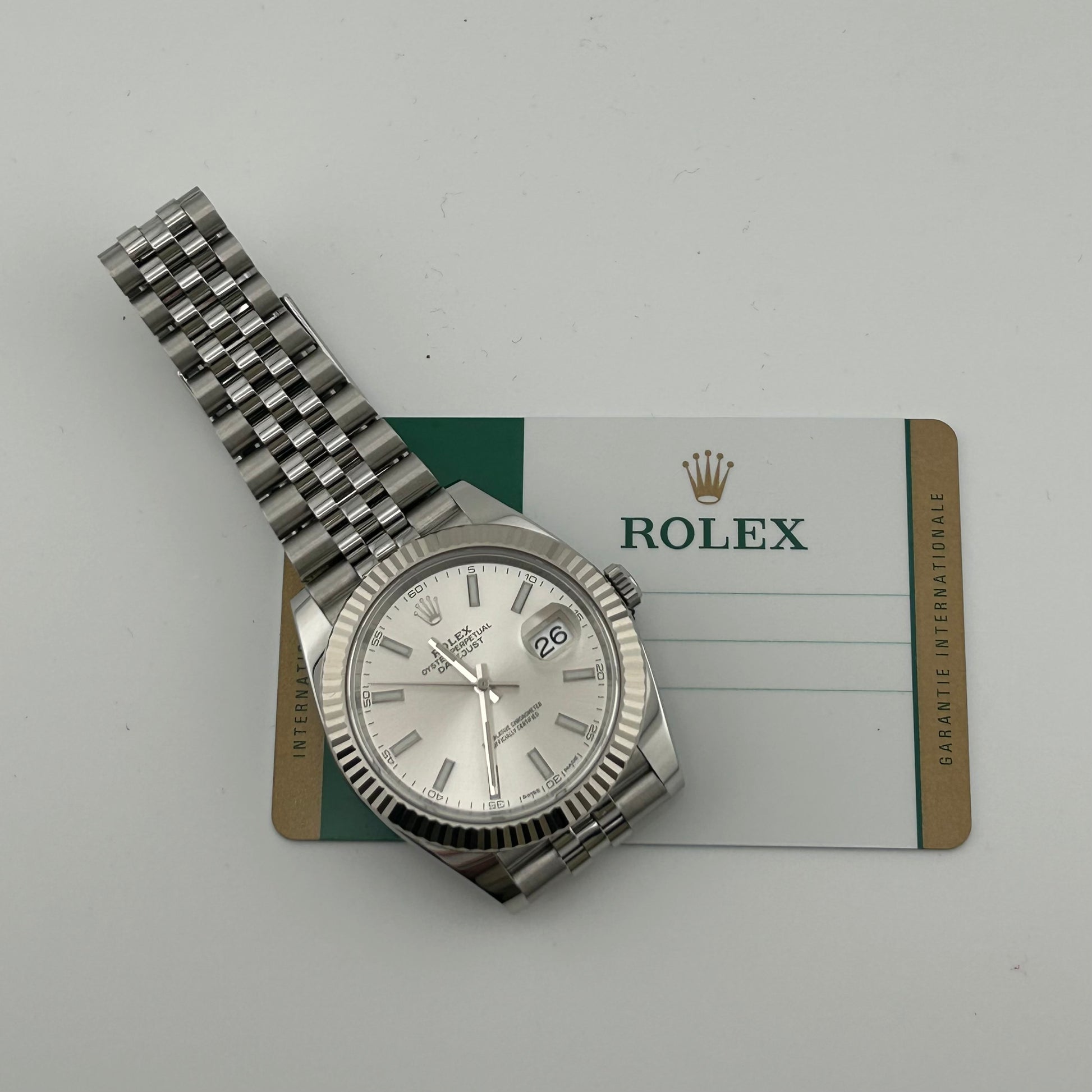 Rolex Datejust Silver Index Dial on D Link Jubilee Bracelet Ref. 126334 Card 2017 — view 7