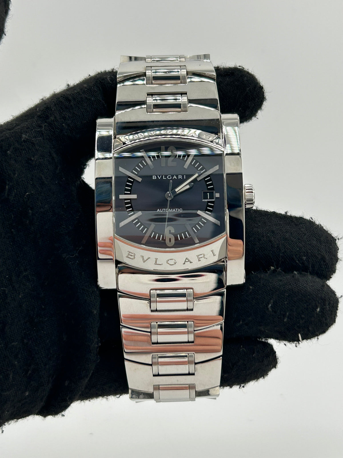 Bvlgari Assioma Black Dial on Stainless Steel Bracelet Ref. AA48S/AA48C14SSD Complete 2006 — view 2