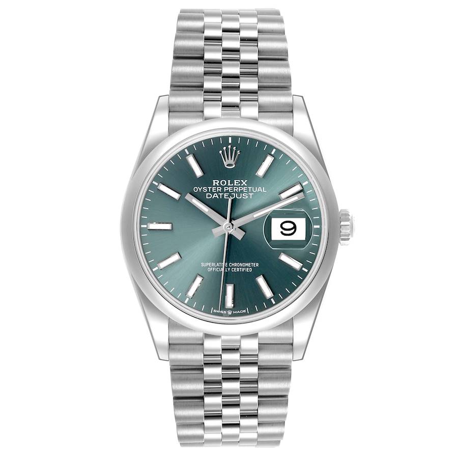 Rolex Datejust Mint Green Dial on D Link Jubilee Bracelet Ref. 126200 Card 2024