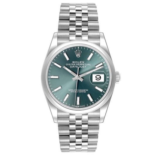 Rolex Datejust Mint Green Dial on D Link Jubilee Bracelet Ref. 126200 Card 2024
