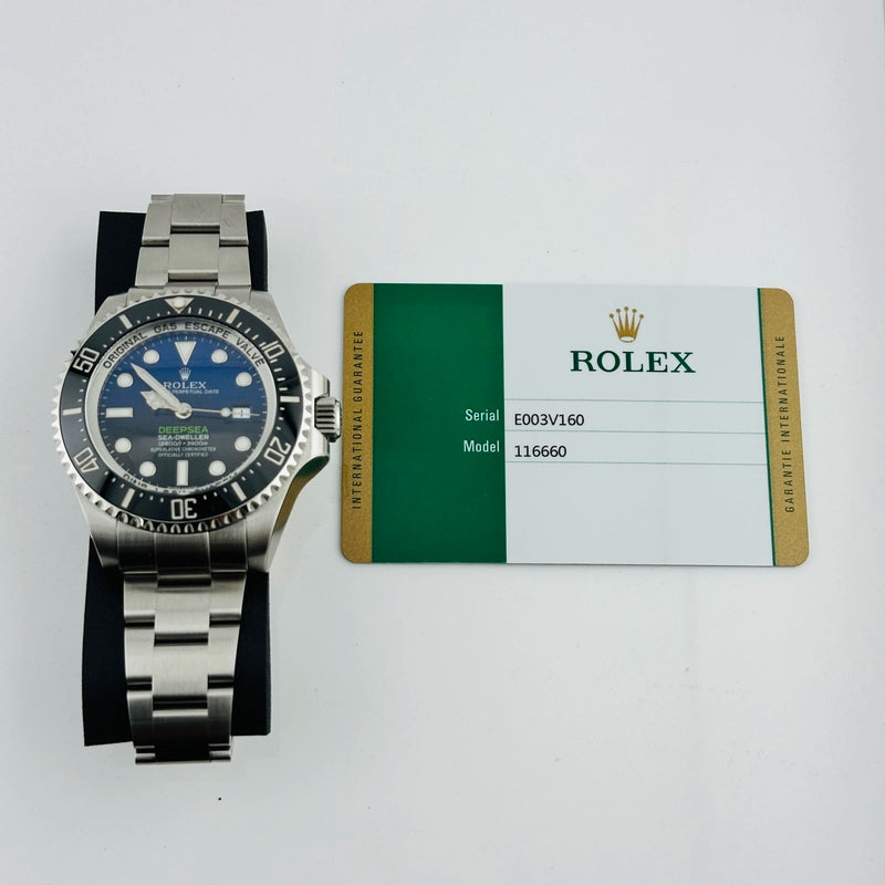Rolex Sea-Dweller Deepsea James Cameron Dark Blue/Black Dial on Oyster Ref 116660 with New Style Card White 2017