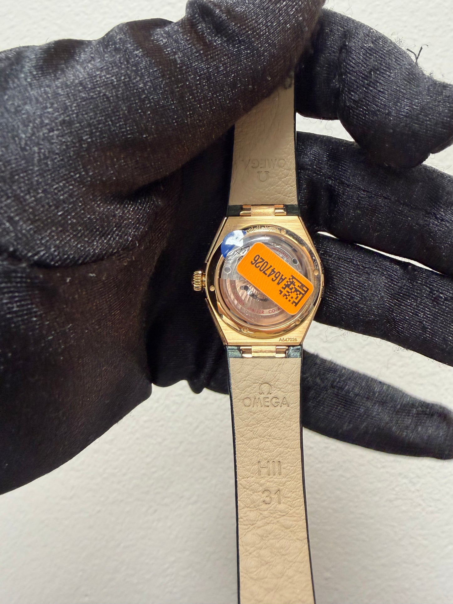 Omega Constellation Co-Axial Champagne Dial on Leather Strap Ref. 131.58.29.20.58.001 Card Open Date — view 3