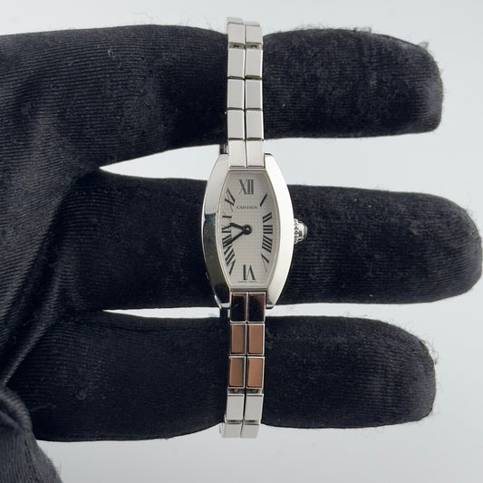 Cartier Tonneau Lanieres Silver Roman Dial on Wg 2 Row Ref. 2545