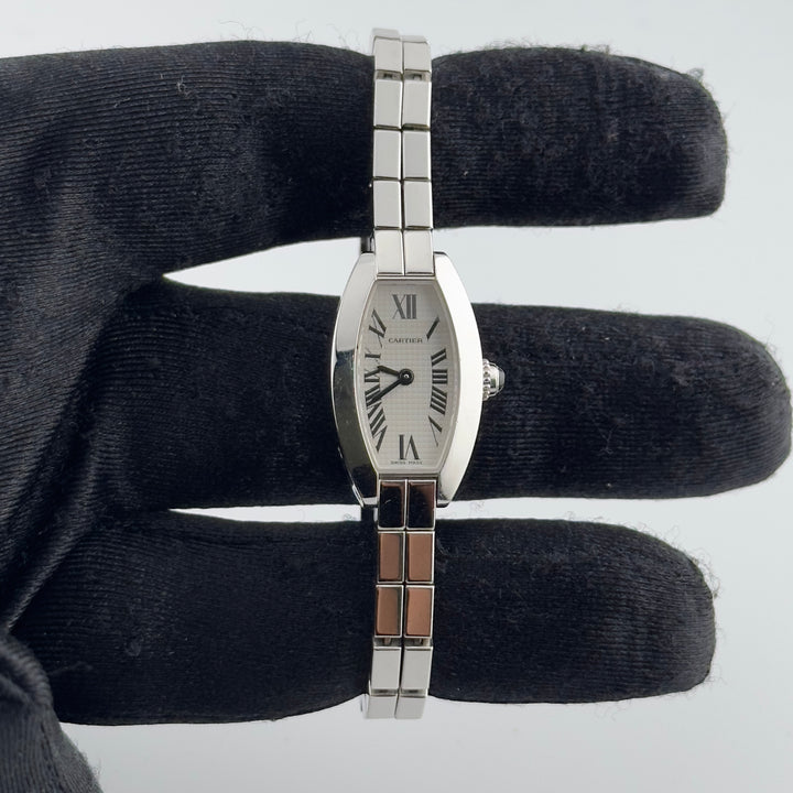 Cartier Tonneau Lanieres Silver Roman Dial on Wg 2 Row Ref. 2545