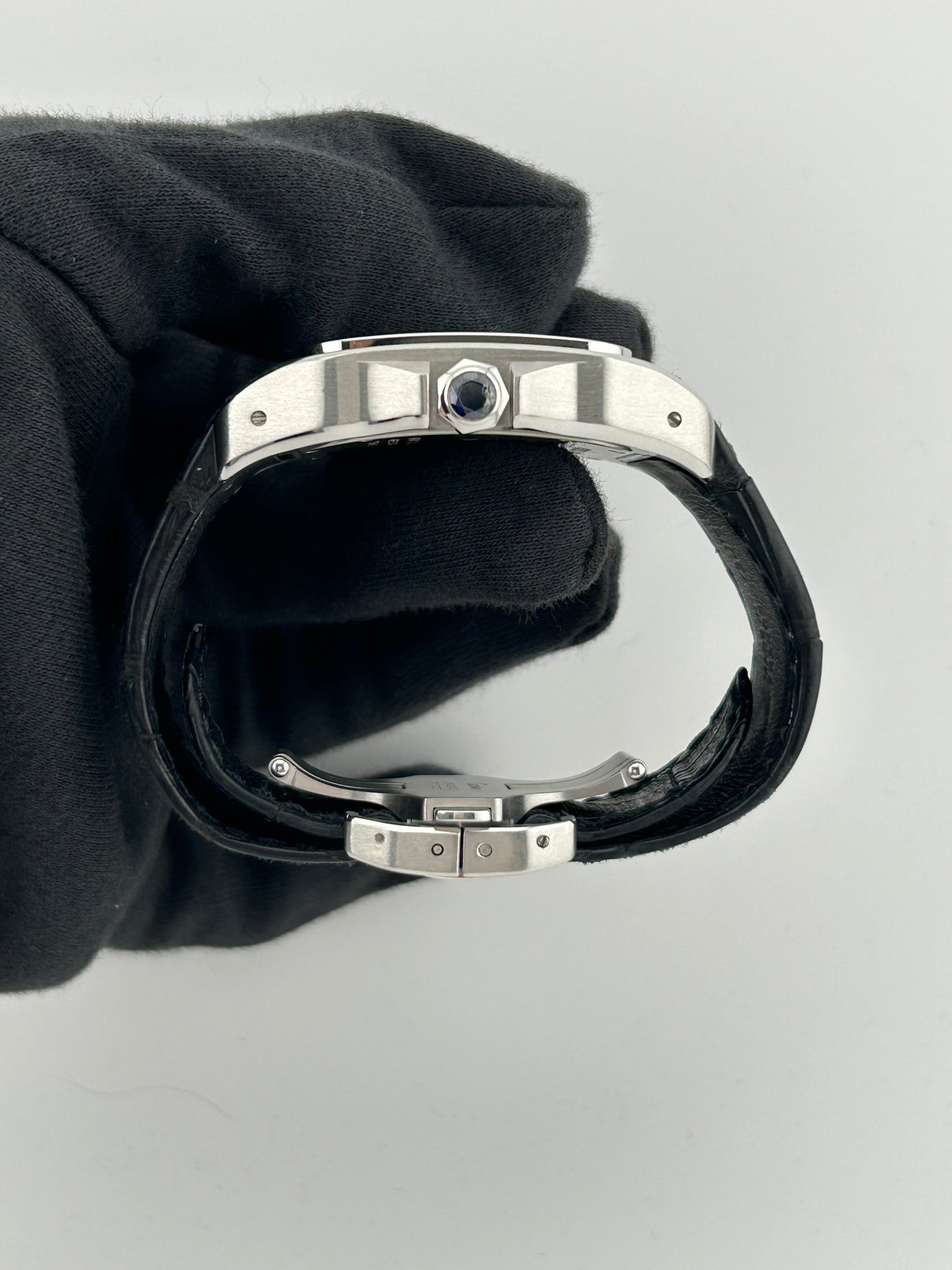 Cartier Santos 100 Large Silver Roman Numerals Dial on Leather Ref. W2007GX Manuals Only — view 6