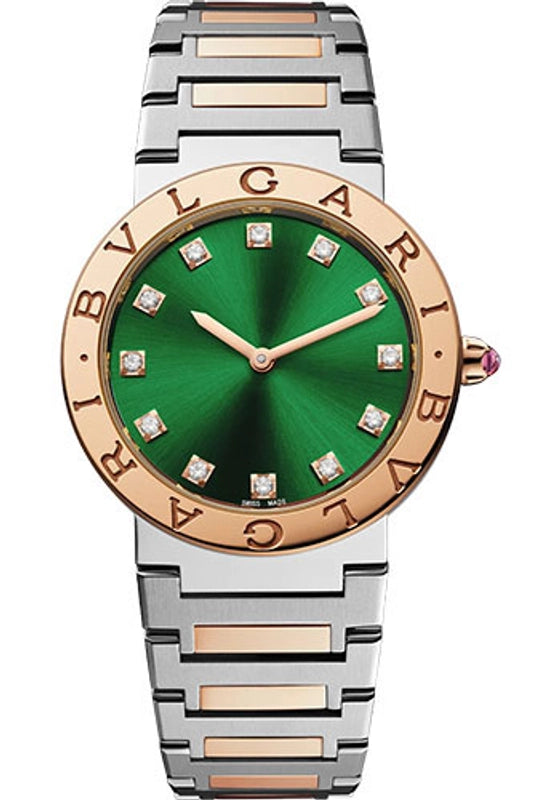 Bvlgari Bvlgari Green Diamond Dial on 2 Tone Bracelet Ref 103202 with Papers 2025