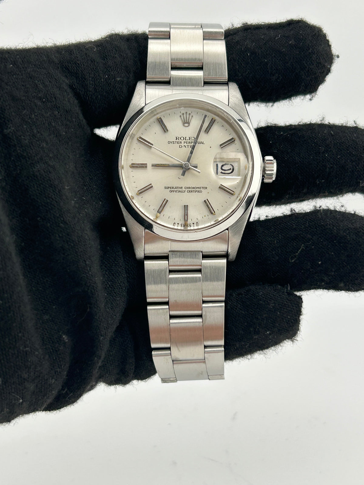 Rolex Oyster Perpetual Date Silver Index Dial on Oyster Steel Bracelet Ref. 1500 1974
