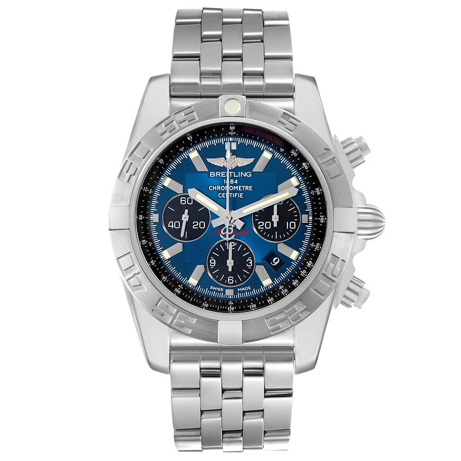 Breitling Chronomat Blue Dial on Stainless Steel Bracelet Ref. AB011012 Papers 2012