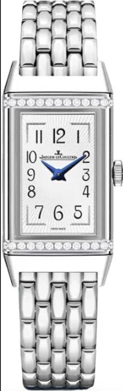 Jaeger-LeCoultre Reverso B/M Jaeger Le Coultre Reverso B/M White Arabic Dial on 5 Row Links Ref 201.8.47 with Manuals Only