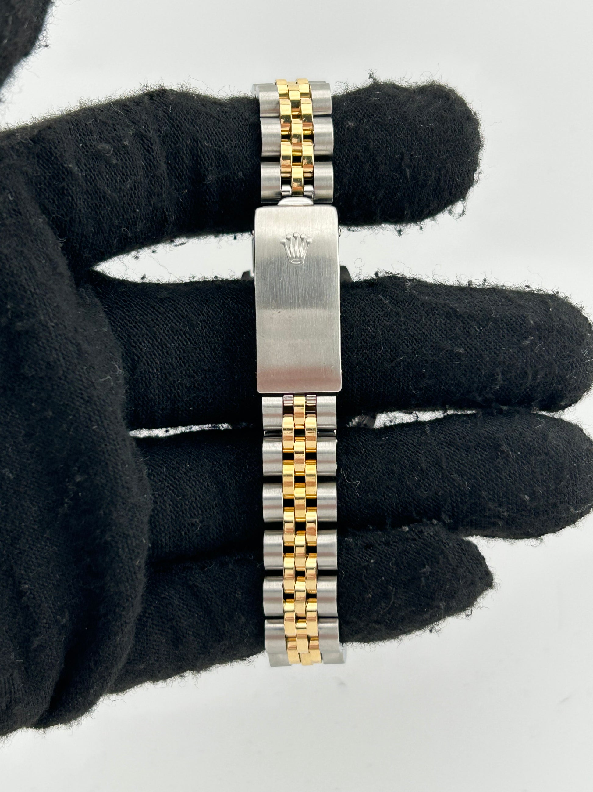 Rolex Datejust Lady Champagne Stick Dial on Jubilee D Link Bracelet Ref. 69173 Card — view 4