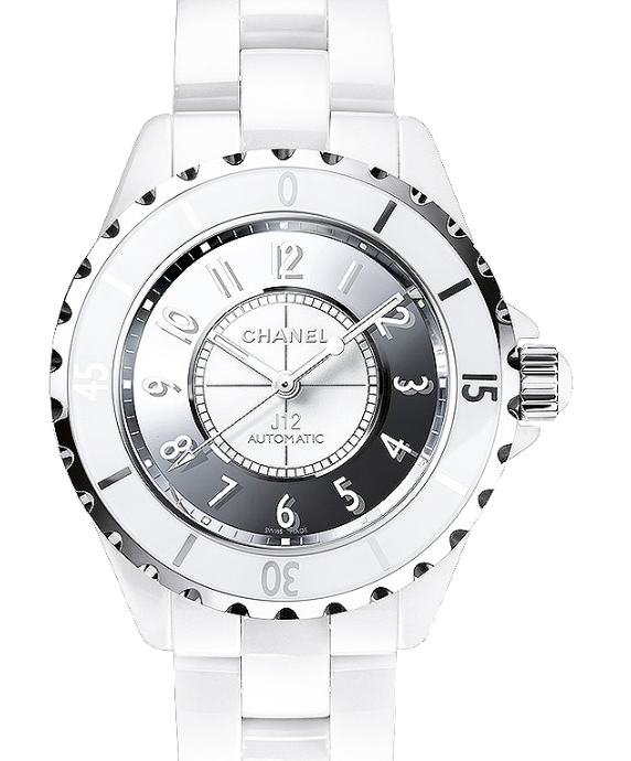 Chanel J12 Mirror White/Reflective Dial on Ceramic And Steel Bracelet Ref. H4862 Complete 2016