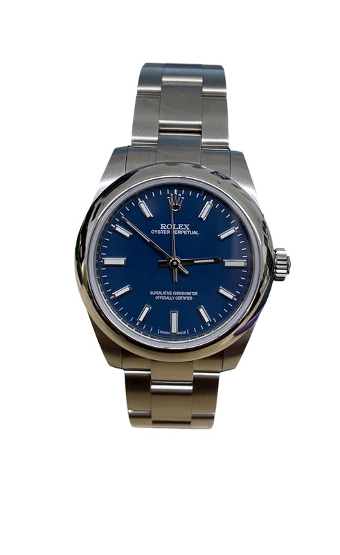 Rolex Oyster Perpetual Am Blue Stick Dial on Oyster Ref 177200