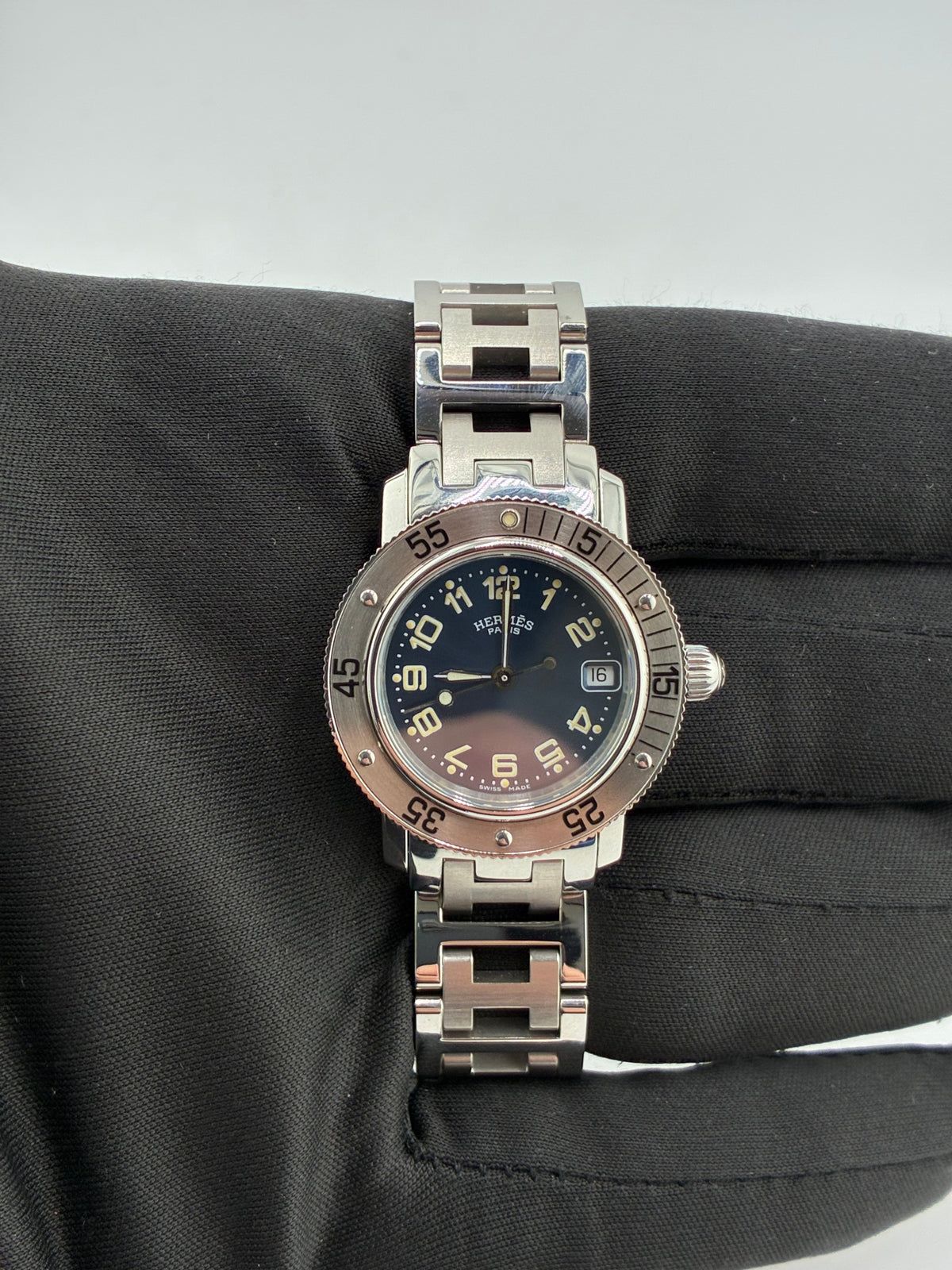 Hermes Clipper Diver Blue Dial on Stainless Steel Bracelet Ref. CL5.210 — view 3