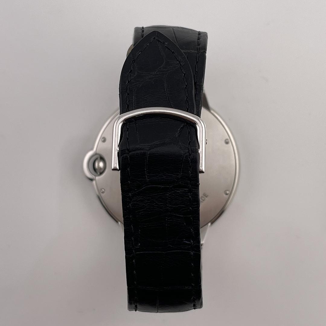 Cartier Ballon Bleu Blue Dial on Leather Ref. 3377 Papers Open Date — view 2