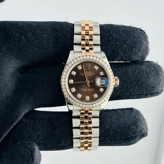 Rolex Datejust Lady Chocolate Diamond Dial on Jubilee Ref 279381RBR with New Style Card White 2018