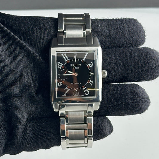 Zenith Elite Port Royal Black Dial on Stainless Steel Bracelet Ref. 02.0250.684 Card 2000