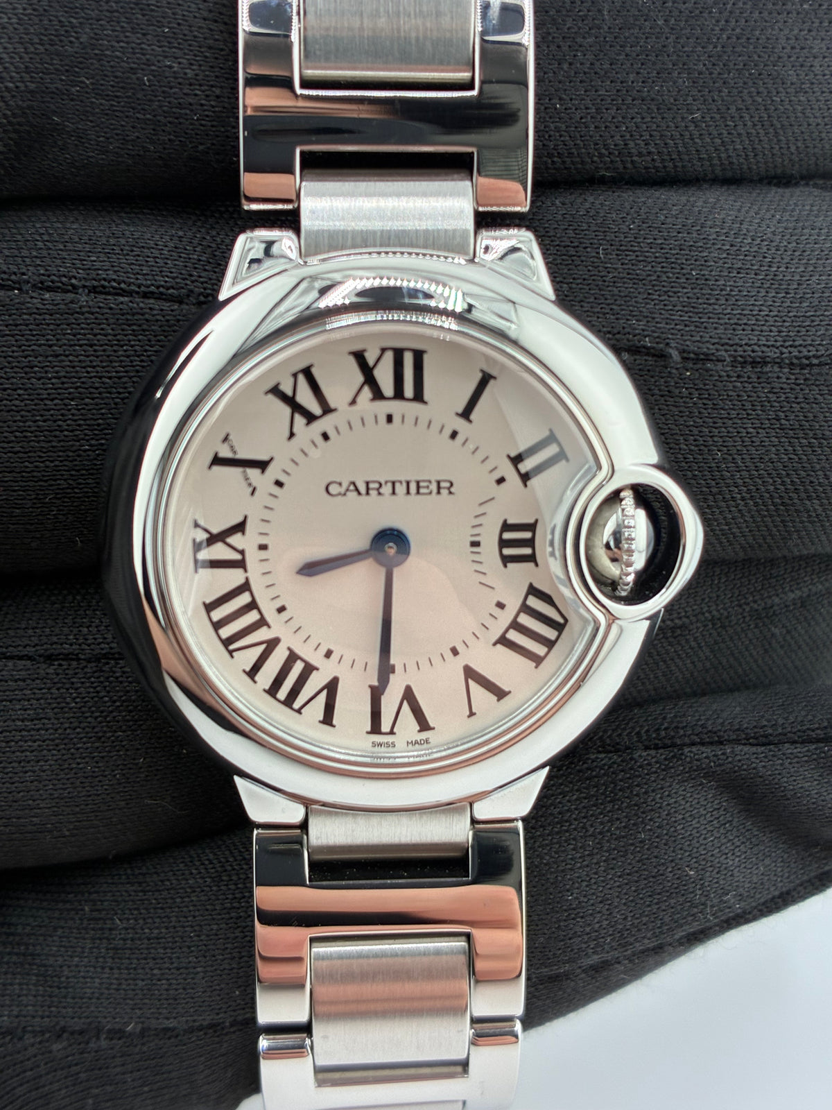 Cartier Ballon Bleu Silvered Opaline Dial on Stainless Steel Bracelet Ref. W69010Z4 Papers 2013 — view 2