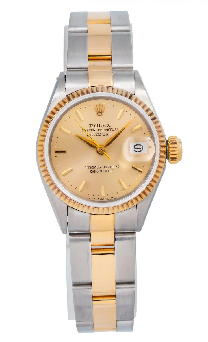 Rolex Lady-Datejust Champagne/Gold Stick Dial on Oyster Bracelet Ref. 69173 1989