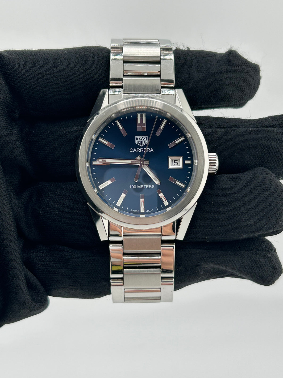 Tag Heuer Carrera Blue Dial on Stainless Steel Bracelet Ref. WBG1310.BA0758 Complete 2019 — view 2