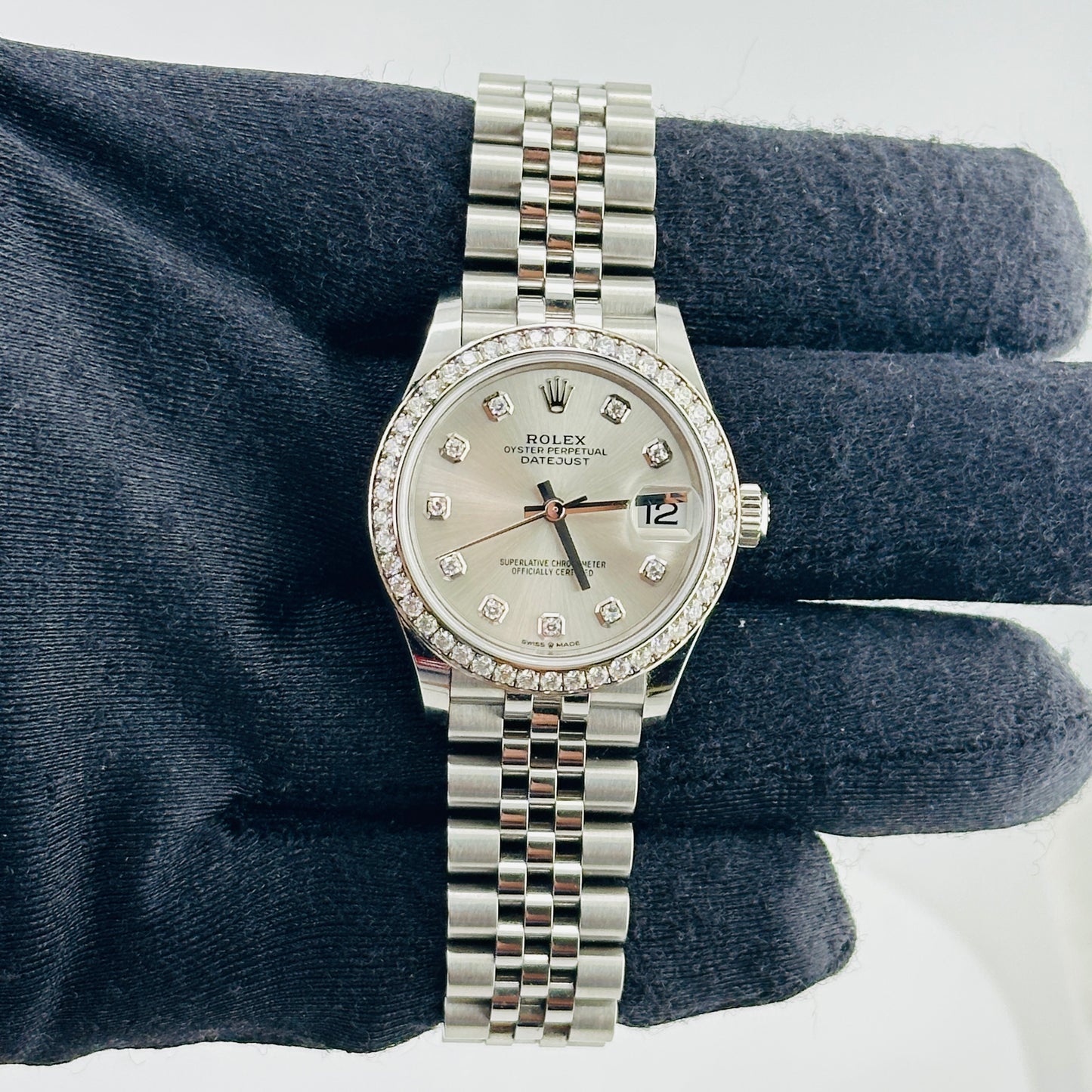 Rolex Datejust Silver Diamond Factory Dial on D Link Jubilee Bracelet Ref. 278384RBR Card 2023 — view 2